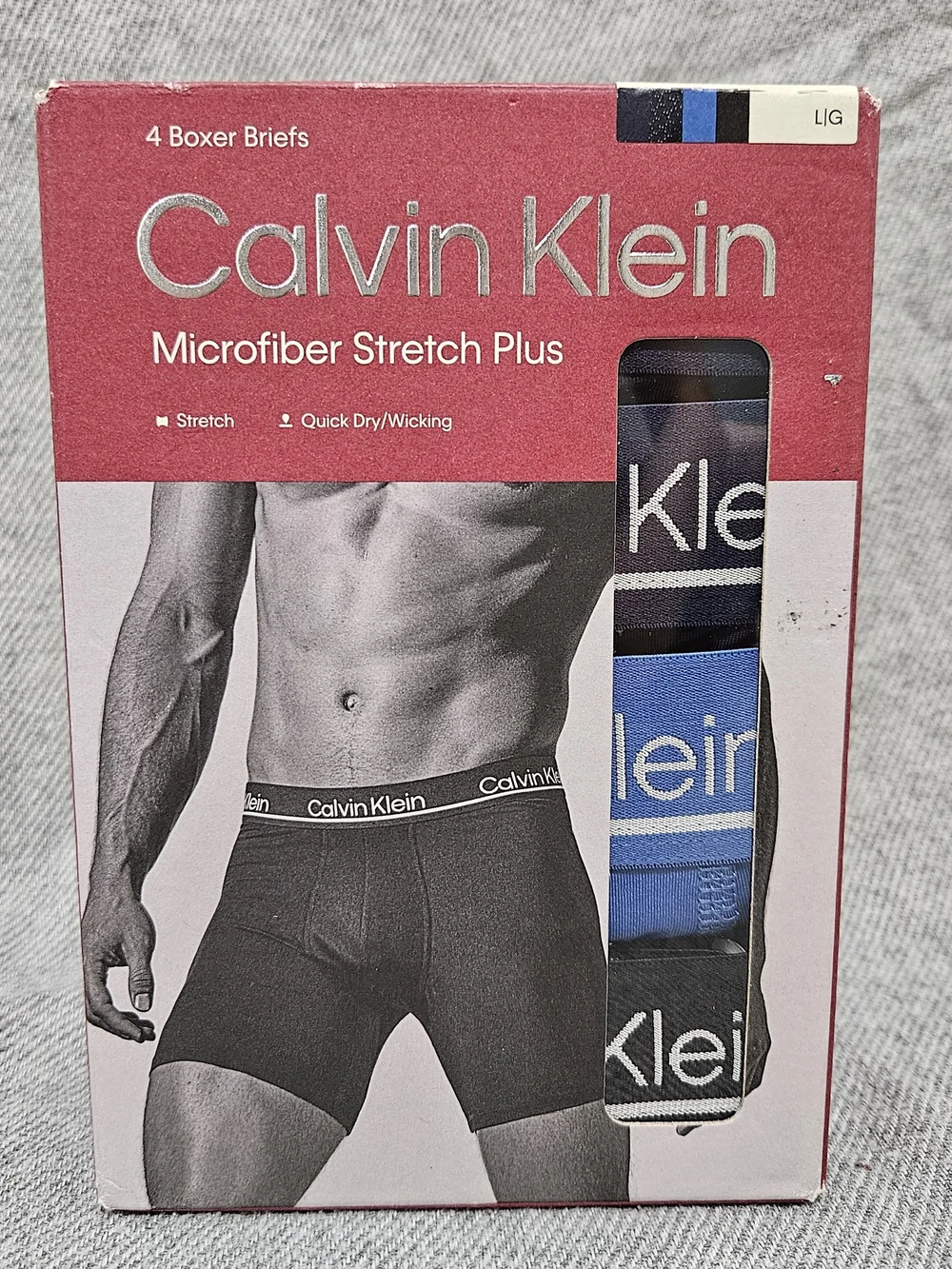 Calvin Klein Microfiber Stretch Plus Boxer Briefs - Black & Blue
